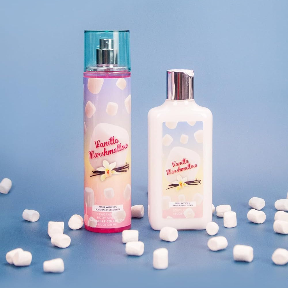 Vanilla Marshmallow 2-Piece Body Mist & Body Lotion Set – Sweet & Creamy Fragrance Duo