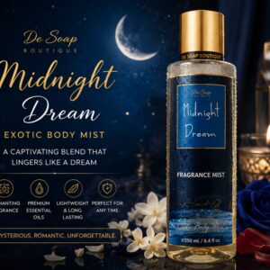 Exotic body mist with enchanting fragrance.