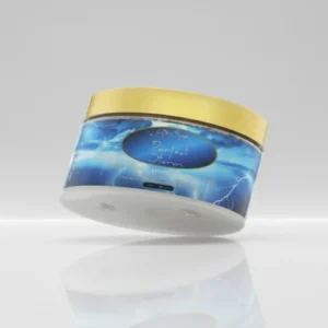 "Shimmering body cream in stormy design."