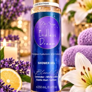 "Shower gel with lavender and exotic scents"