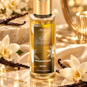 Vanilla fragrance mist with floral accents.